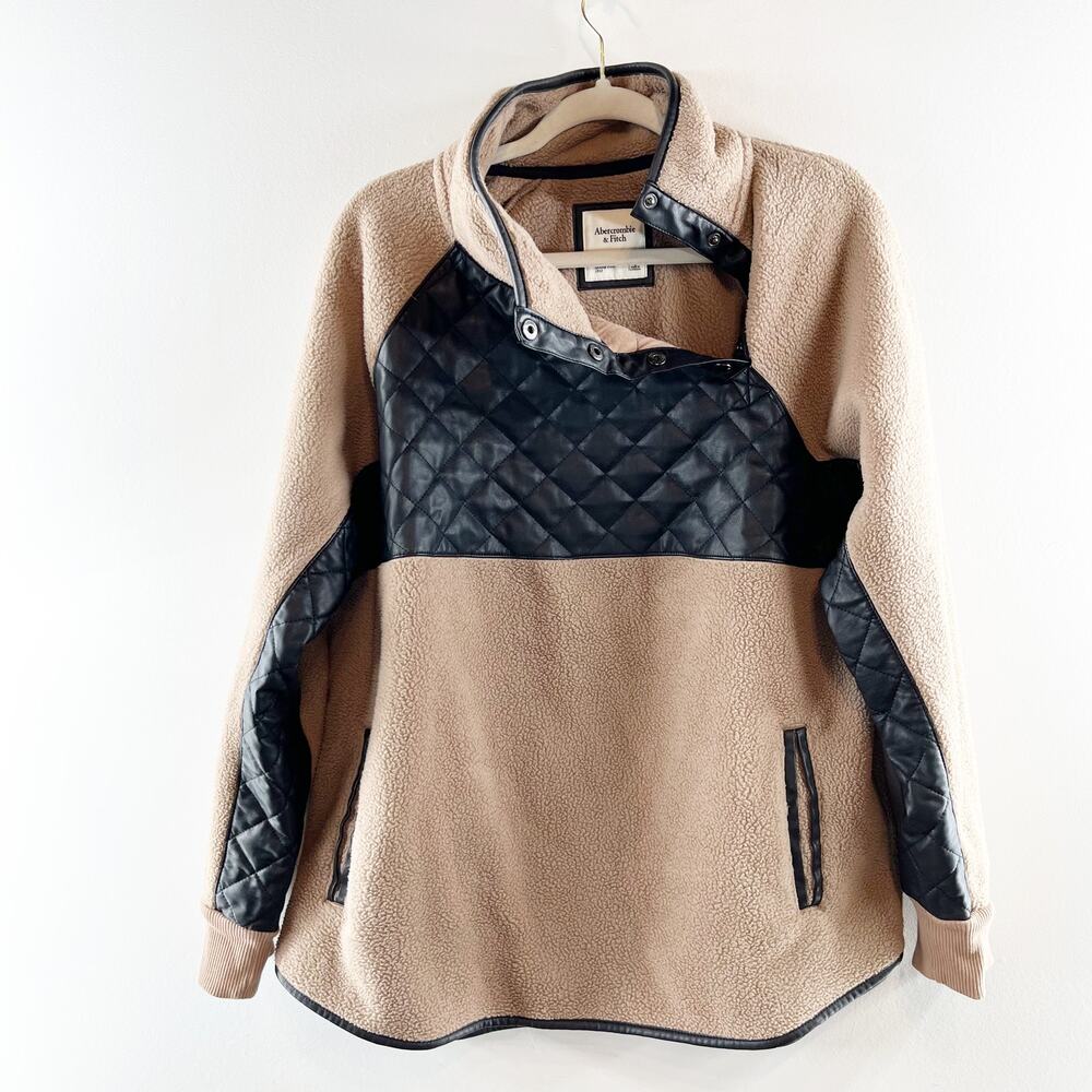Abercrombie & Fitch Asymmetrical Snap Pullover Fl… - image 1